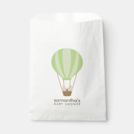 Bolsa De Papel Bebés gemelos en Baby Shower con globo verde