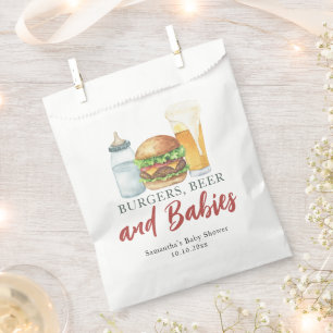 Bolsa De Papel Bebés, Hamburguesas y Cerveza Baby shower 