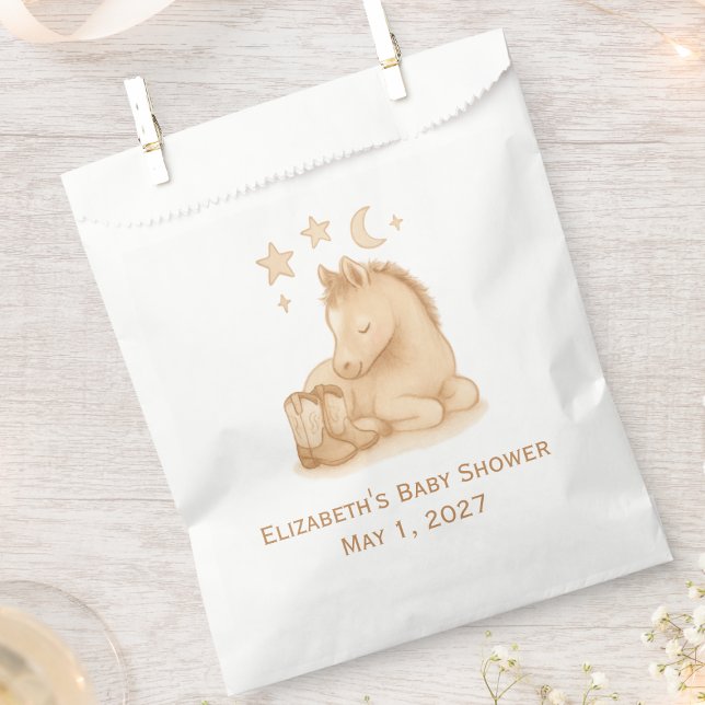 Bolsa De Papel Bebés y el Baby Shower occidental de los peatones (Sweet western baby shower guest favor bag)