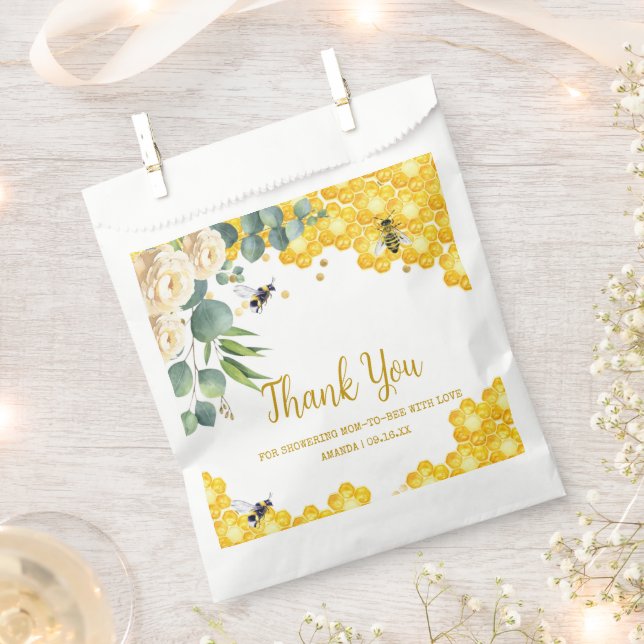 Bolsa De Papel Bee Baby Shower (Cortado)