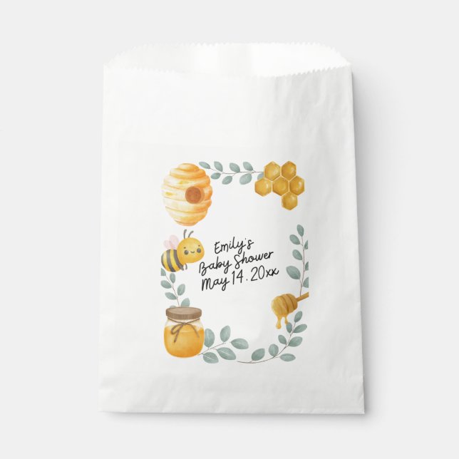 Bolsa De Papel Bee Baby Shower Favor Bag (Anverso)