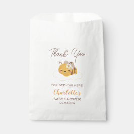 Bolsa De Papel Bee Baby Shower Floral Honeycomb