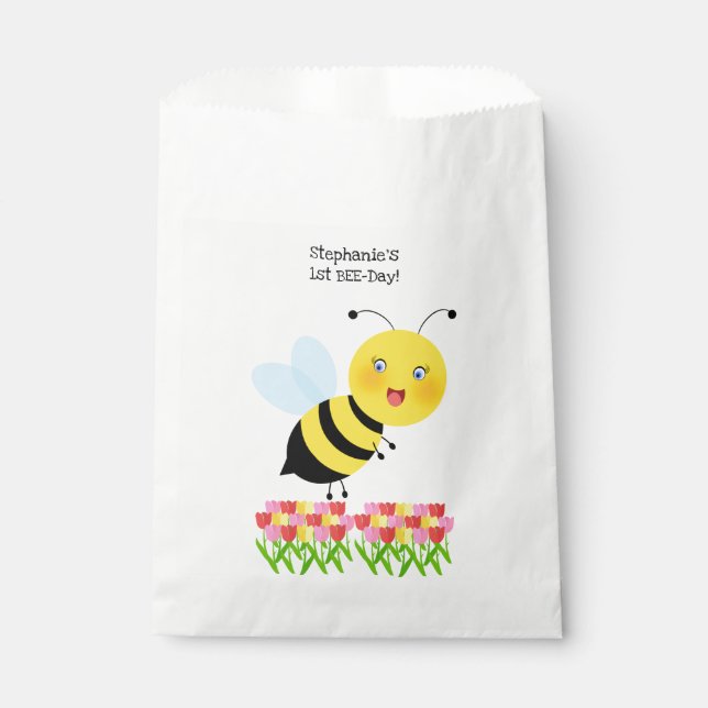 Bolsa De Papel Bee en Tulip Garden (Anverso)