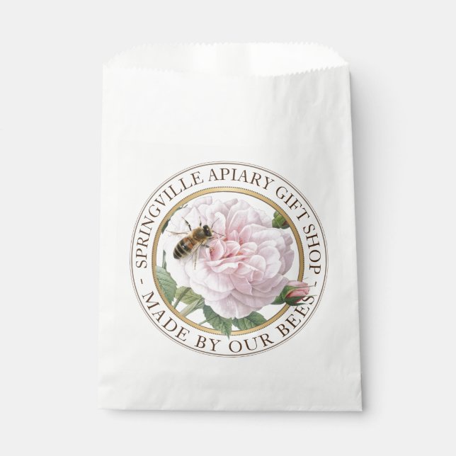 Bolsa De Papel Beekeeper Apiary Gift Shop Product Rosa Bee Bags (Anverso)