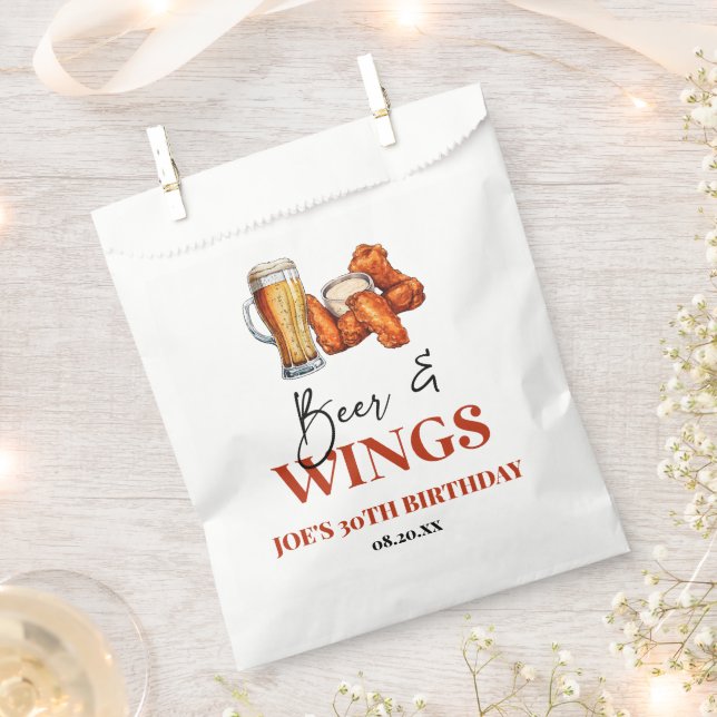 Bolsa De Papel Beer and Wings Birthday Party (Cortado)