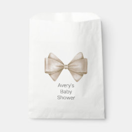 Bolsa De Papel Beige Bow Modern Boho Baby Shower