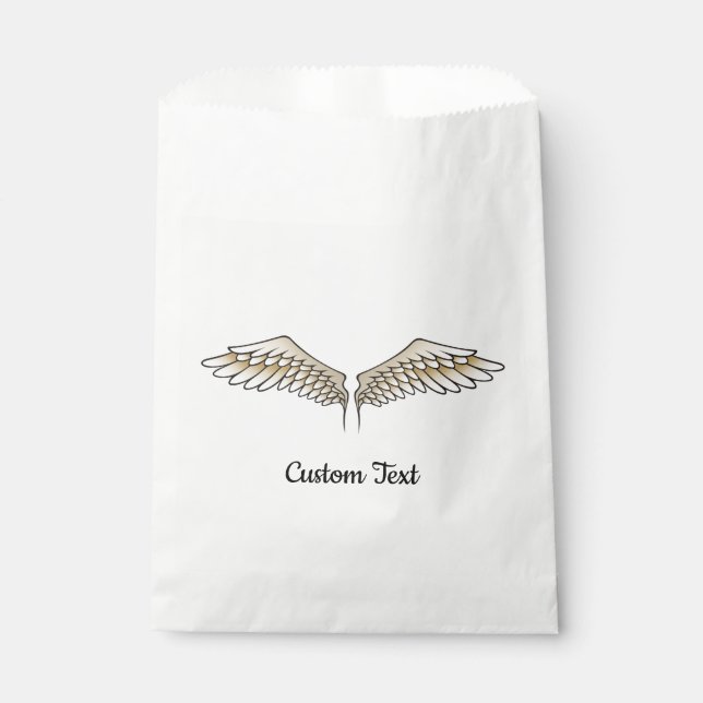 Bolsa De Papel Beige Wings Favor Bag (Anverso)
