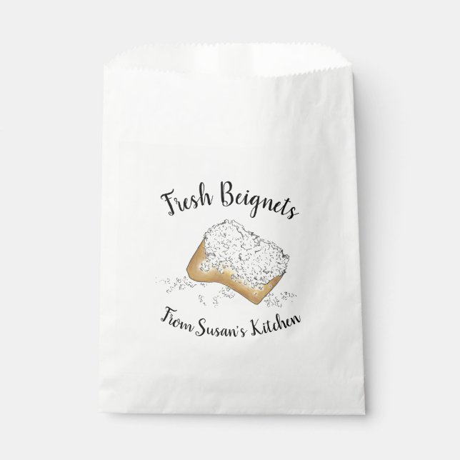 Bolsa De Papel Beignets recién hechos sugieren pastelería de Nuev (Anverso)
