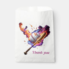 Bolsa De Papel Béisbol en llamas.