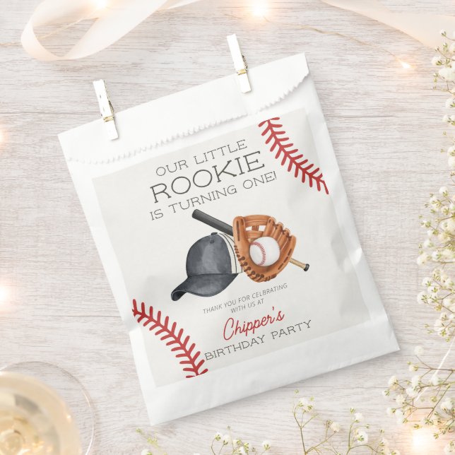 Bolsa De Papel Béisbol Little Rookie Home Run Birday (Cortado)