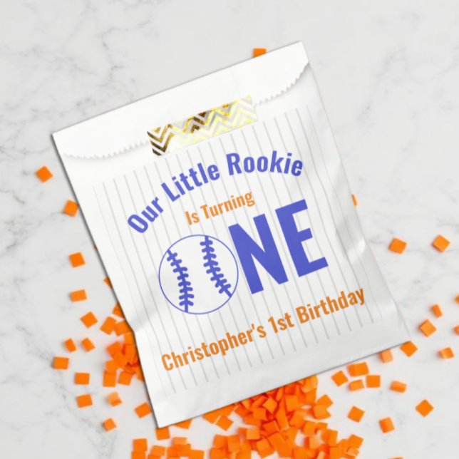 Bolsa De Papel Béisbol Novato 1er Cumpleaños (Subido por el creador)