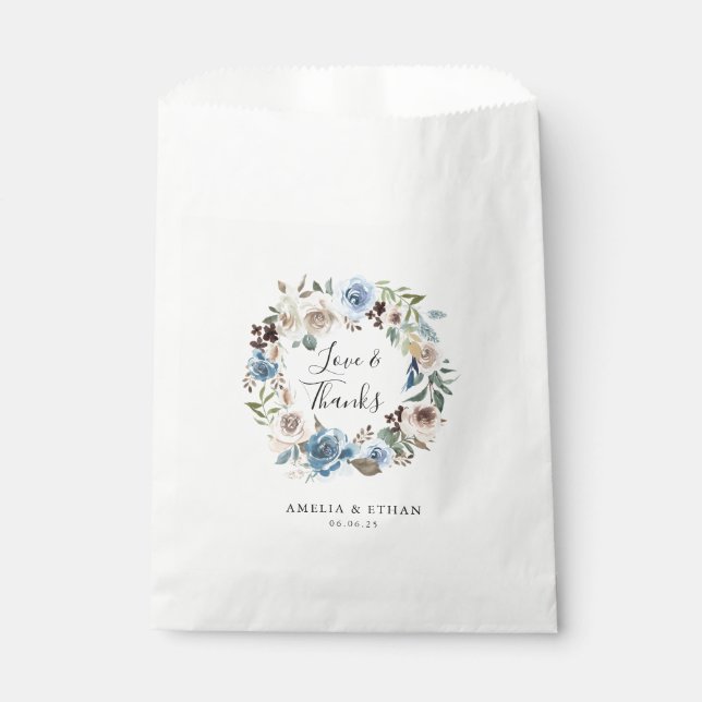 Bolsa De Papel Belleza floreciente | Boda personalizado Gracias (Anverso)
