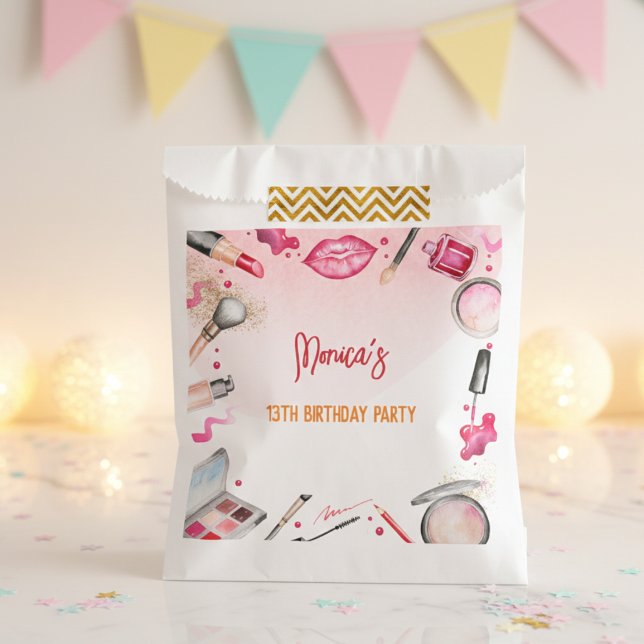 Bolsa De Papel Belleza y maquillaje fiesta de cumpleaños (Subido por el creador)