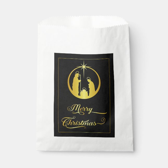 Bolsa De Papel Bendición de los Navidades dorados (Anverso)