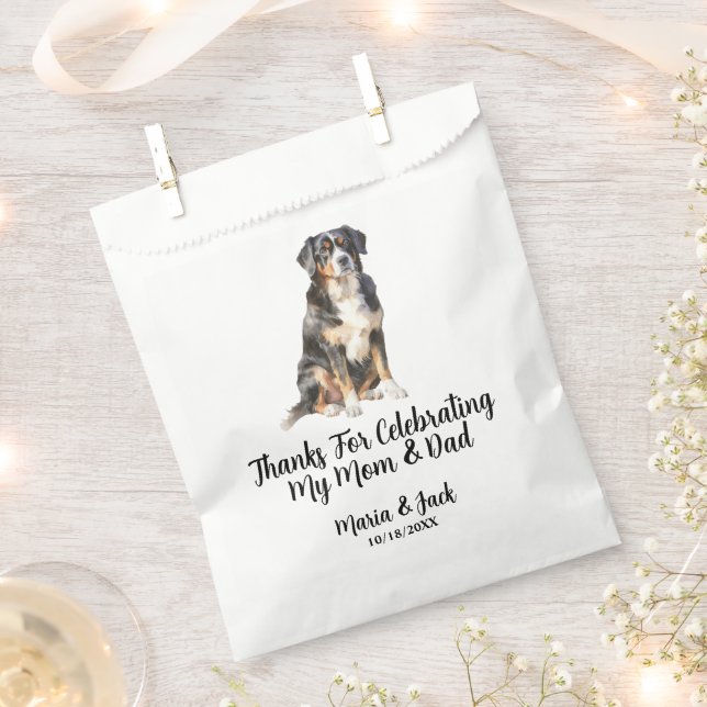 Bolsa De Papel Bernese Mountain Dog Mascota Cocktail Boda (Cortado)