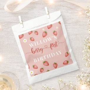 Bolsa De Papel Berry 1er cumpleaños favorece la fiesta - dulces K