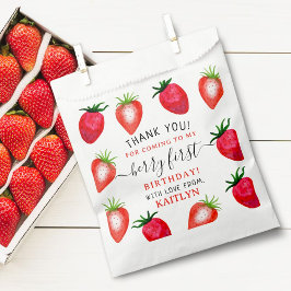 Bolsa De Papel Berry de fresa dulce primer cumpleaños