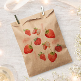 Bolsa De Papel Berry First | 1 cumpleaños | Fresa | Patrón