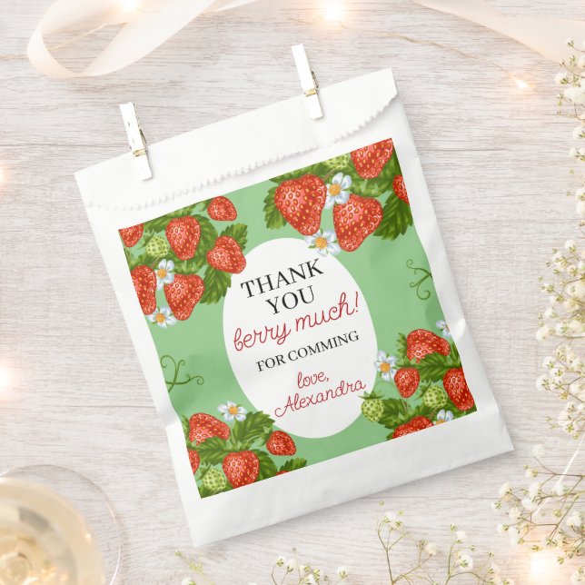 Bolsa De Papel Berry First Birthday Party Favor (Cortado)