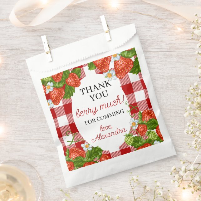 Bolsa De Papel Berry First Birthday Party Favor (Cortado)