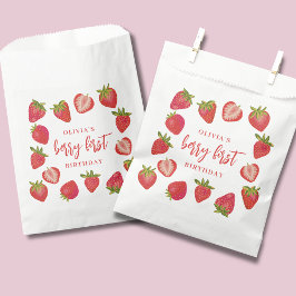 Bolsa De Papel Berry First Chicas fresa Cumpleaños Personalizado