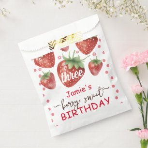Bolsa De Papel Berry Sweet 3er cumpleaños