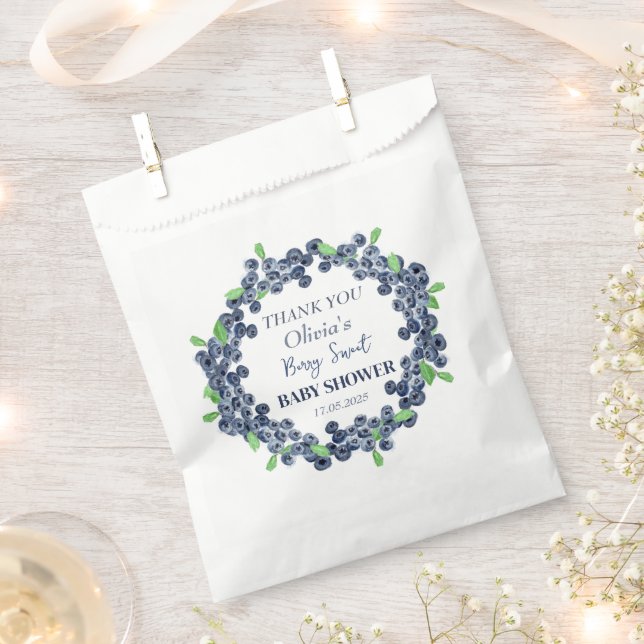 Bolsa De Papel Berry Sweet Baby Shower Blueberry Baby Boy (Cortado)