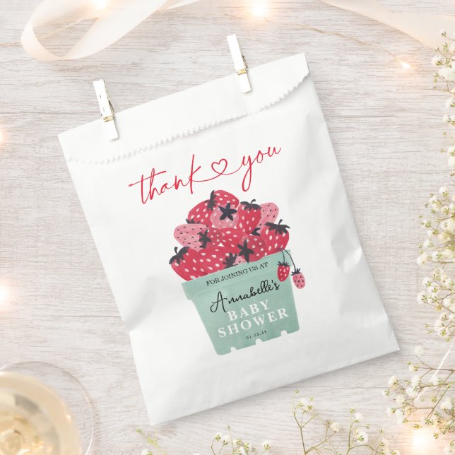 Bolsa De Papel Berry Sweet Baby Shower Favor Bag Strawberry (Cortado)