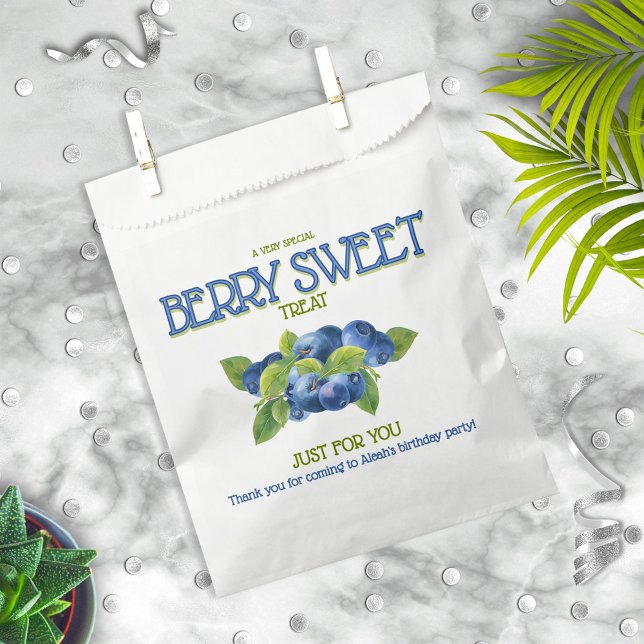 Bolsa De Papel Berry Sweet Blueberry Birthday Party (Subido por el creador)