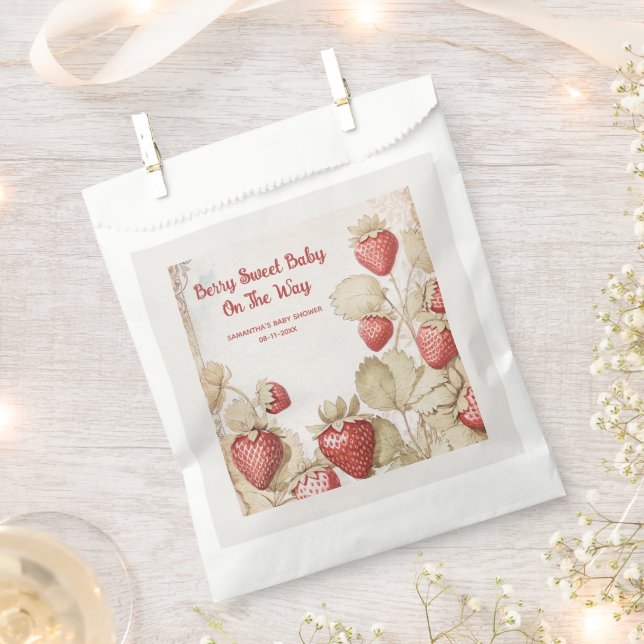 Bolsa De Papel Berry Sweet Strawberry baby ducha (Cortado)