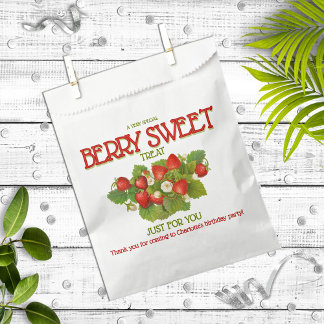 Bolsa De Papel Berry Sweet Strawberry Birthday Party