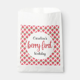 Bolsa De Papel Berry Sweet Strawberry Primer Fiesta de cumpleaños