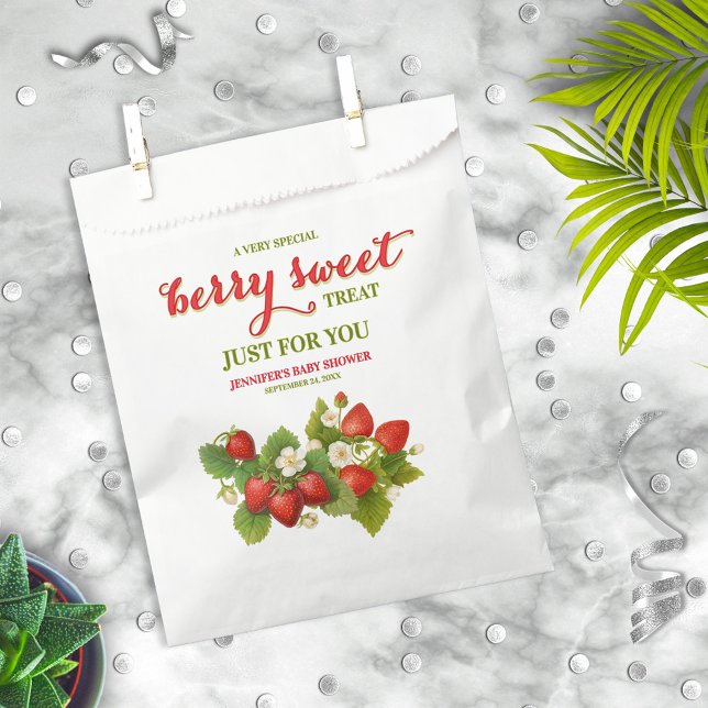 Bolsa De Papel Berry Sweet Strawberry Theme Baby Shower (Subido por el creador)