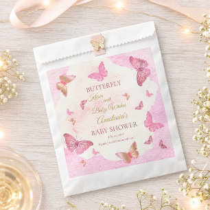 Bolsa De Papel Besos de Mariposa y Deseos de Bebé Niña Fiesta de