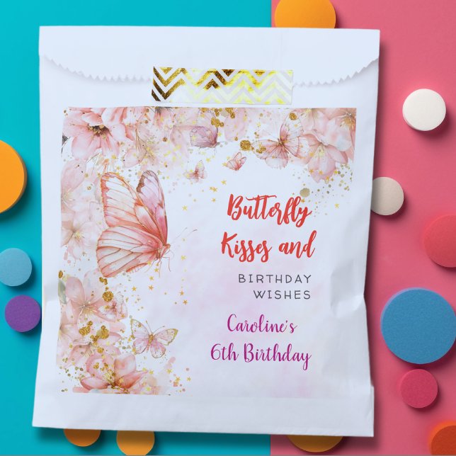 Bolsa De Papel Besos de mariposas y deseos de cumpleaños (Subido por el creador)