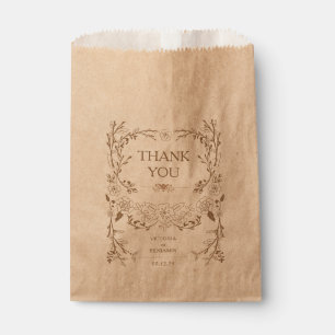 Bolsa De Papel Biblioteca Vintage Elegante Boda Floral