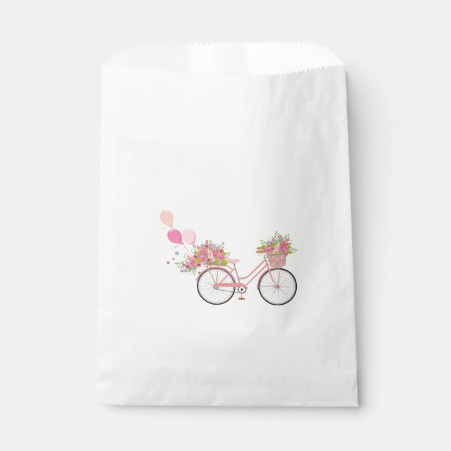 Bolsa De Papel Bicicleta rosa caprichosa (Anverso)