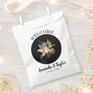 Bolsa De Papel Bienvenida Boda Floral Tropical