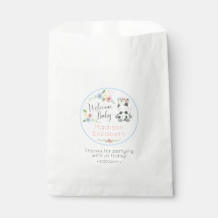 Bolsa De Papel Bienvenida Ternera Floral Vaca Bebé Fiesta de Cump