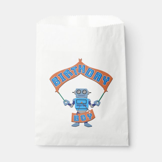 Bolsa De Papel Birthday Boy Robot (Anverso)