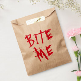 Bolsa De Papel Bite me la tipografía de sangre roja fiesta divert