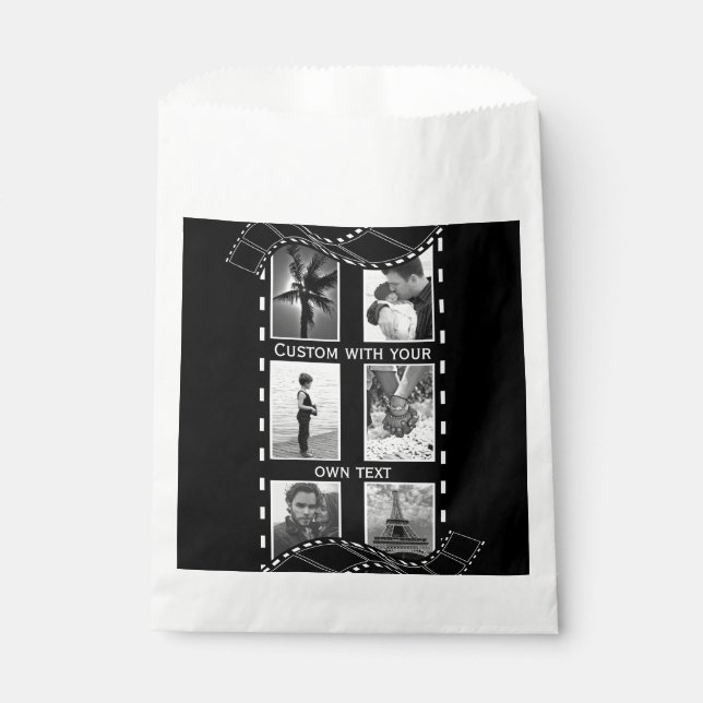 Bolsa De Papel Black and White Film Reel Custom Photo (Anverso)