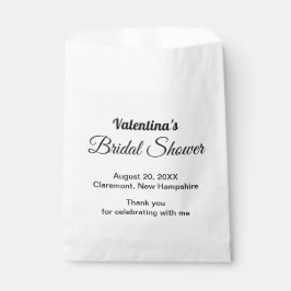 Bolsa De Papel Black and White Typography Bridal Shower Paper Bag