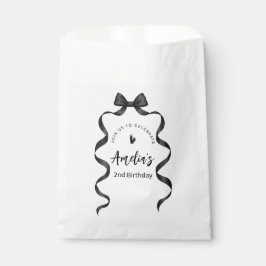 Bolsa De Papel Black Bow Birthday Any Age