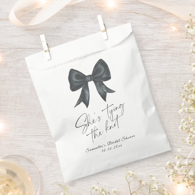 Bolsa De Papel Black Bow Está atando el nudo Bridal Shower (Cortado)