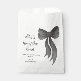 Bolsa De Papel Black Bow She's Tying the Knot Bridal Shower 