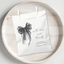 Bolsa De Papel Black Coquette Bow Bridal Shower