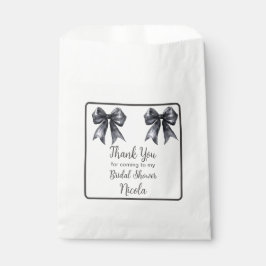 Bolsa De Papel Black Coquette Bow Bridal Shower