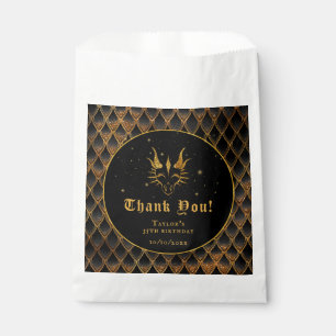 Bolsa De Papel Black Dragon Scales Gold Birday Gracias