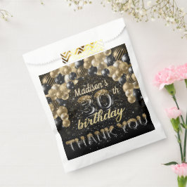 Bolsa De Papel Black Gold Luxury 30th Birthday Personalizado